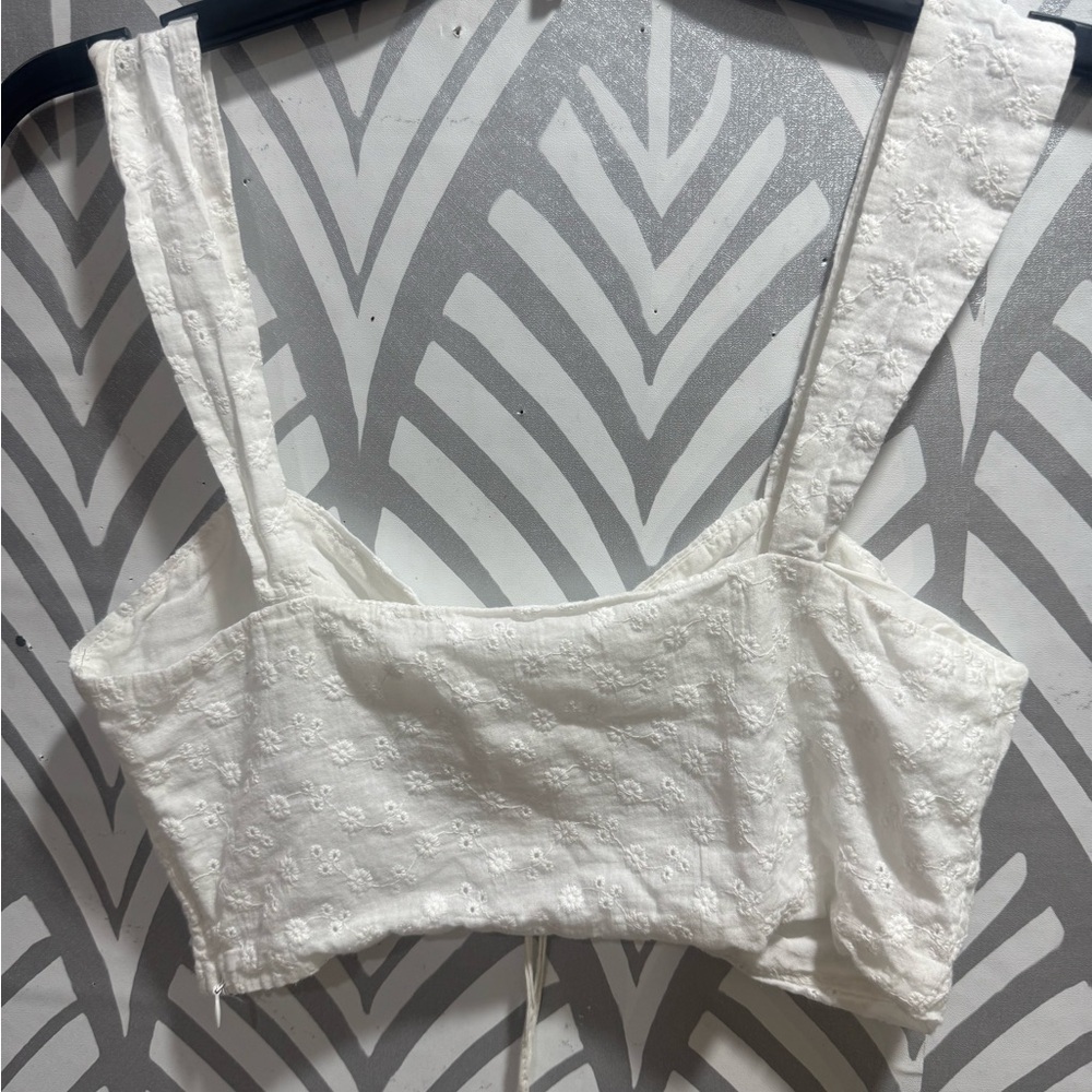Princess Polly Cream Sleeveless Ruched Crop Top - Picture 3 of 4
